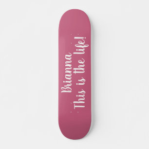 Detta Är Livet Citat Cool Rosa Personlig Mini Skateboard Bräda 18,5 Cm