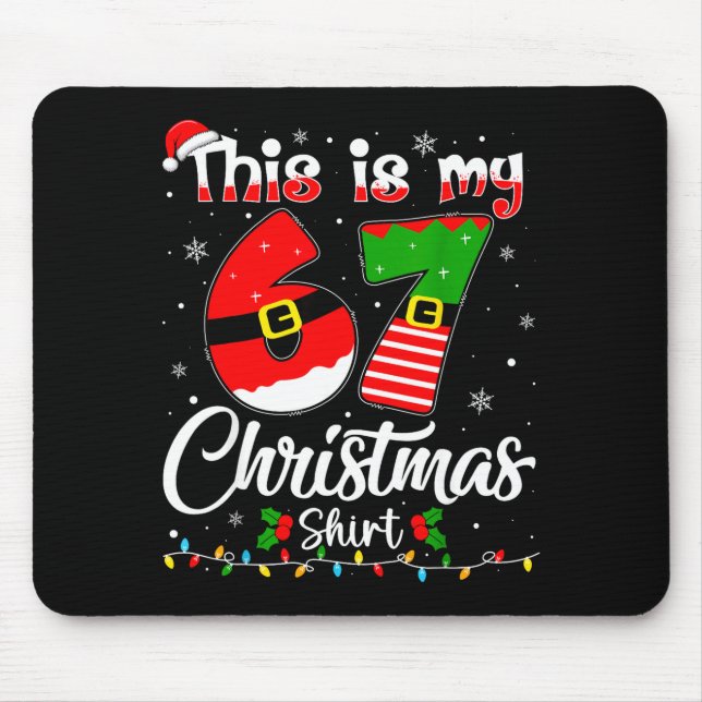 Detta Är Min 67 Jul Pyjamas Roliga Xmas 6 7 Meme Musmatta (Framsidan)