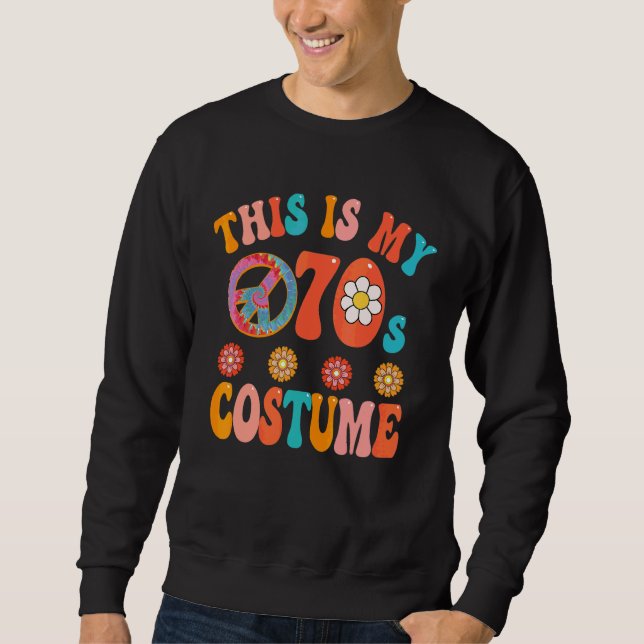 Detta Är Min 70-tals Kostym  Groovy Fred Retro Hal Lång Ärmad Tröja (Framsida)