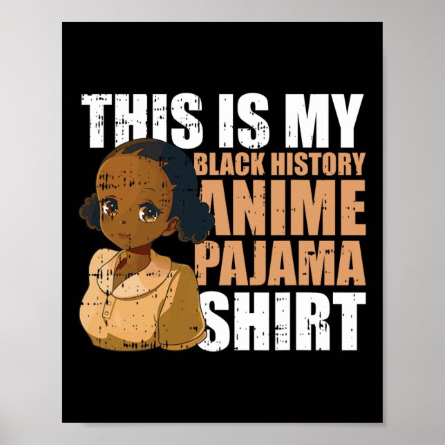 Detta är min Anime Pyjamas Tröja Svarta Historik M Poster (Framsidan)