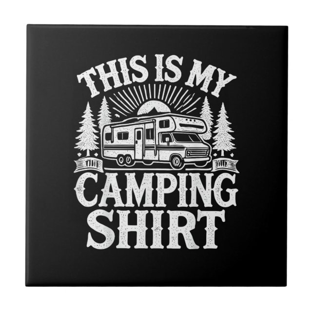 Detta Är Min Camping Roliga Camper Kakelplatta (Framsidan)