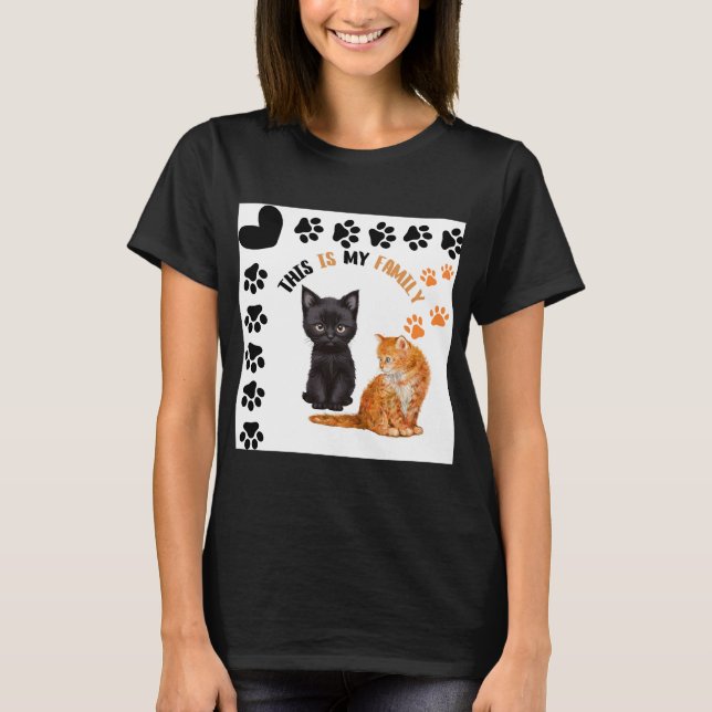 Detta Är Min Familjs Katter T Shirt (Framsida)