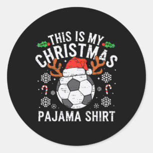 Detta Är Min Fotboll Jul Pyjamas Tröja Sport Mig Runt Klistermärke