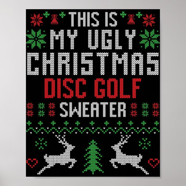 Detta Är Min Fula Jul Disc Golf Tröja Disc G Poster (Framsidan)