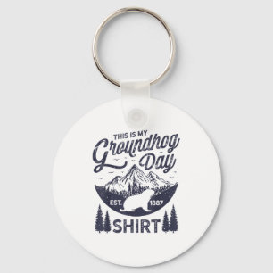 Detta Är Min Groundhog Day Murmeldjur Sälskare Män Nyckelring