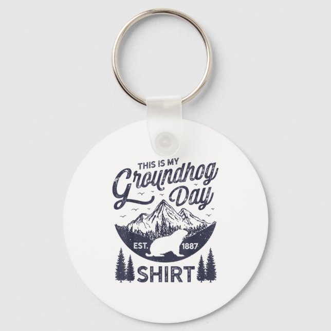 Detta Är Min Groundhog Day Murmeldjur Sälskare Män Nyckelring (Framsida)