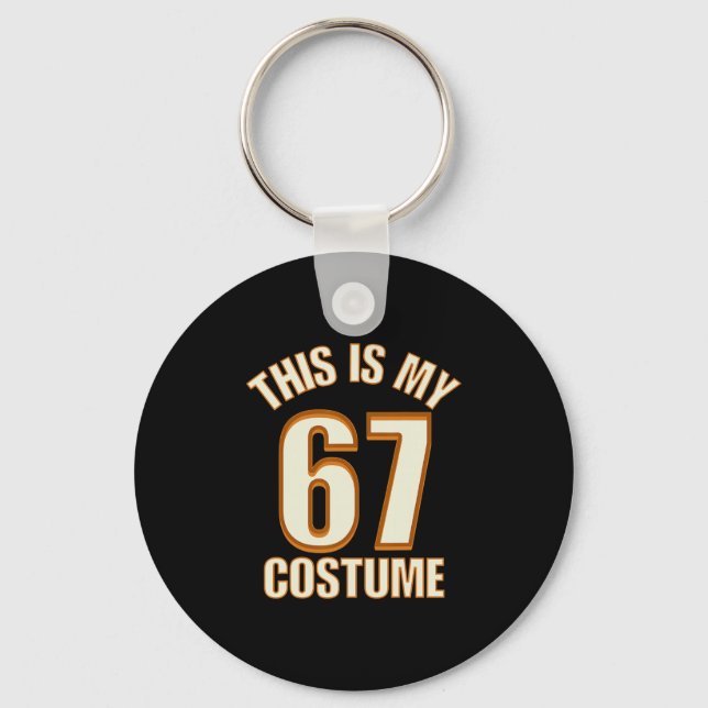 Detta är min Halloween 67-kostym Lazy Brainrot Mem Nyckelring (Framsida)