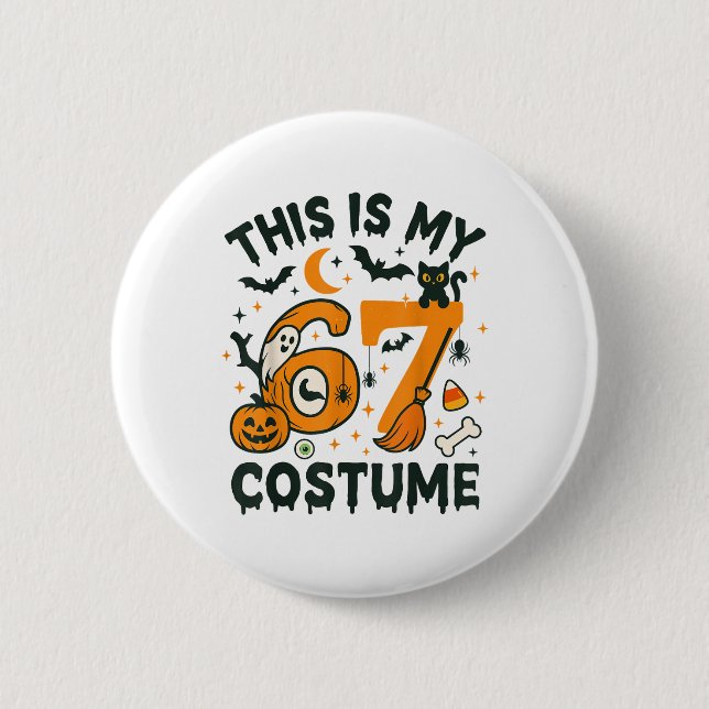 Detta är min Halloween 67 kostym meme-sats 6 7 Nu Knapp (Framsida)