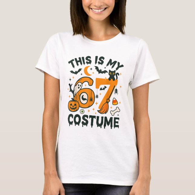 Detta är min Halloween 67-kostym Meme-sats 6 7 Nu T Shirt (Framsida)