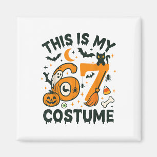 Detta är min Halloween 67 kostym Meme Saying 6 7 N Magnet