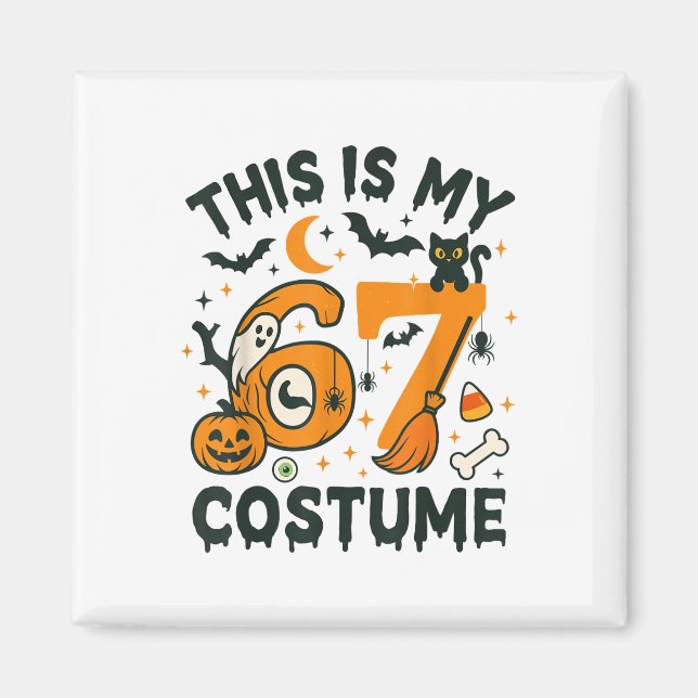 Detta är min Halloween 67 kostym Meme Saying 6 7 N Magnet (Framsidan)