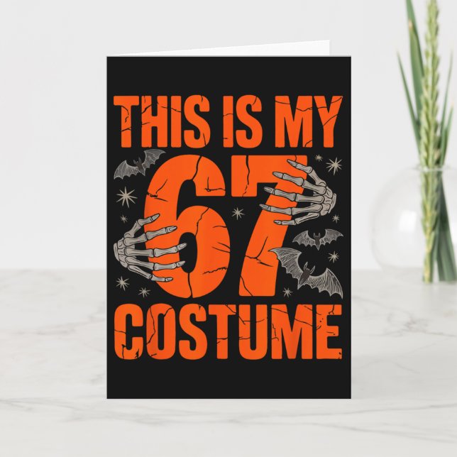 Detta är min Halloween 67-kostym nummer 6 7 Meme S Kort (Framsida)