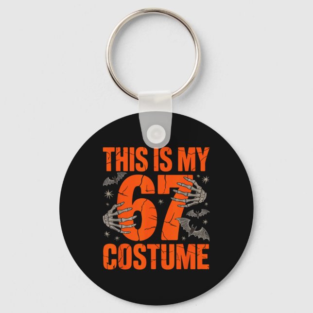 Detta är min Halloween 67-kostym nummer 6 7 Meme S Nyckelring (Framsida)