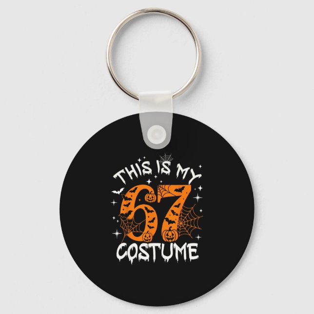 Detta är min Halloween 67-kostym nummer 6 7 Meme S Nyckelring (Framsida)