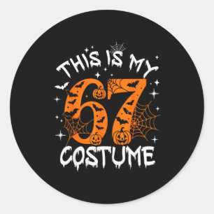 Detta är min Halloween 67 kostym nummer 6 7 meme s Runt Klistermärke