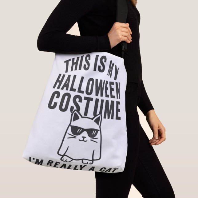 Detta Är Min Halloween-kostym Rolig Cool Katt Axelväska (Närbild)