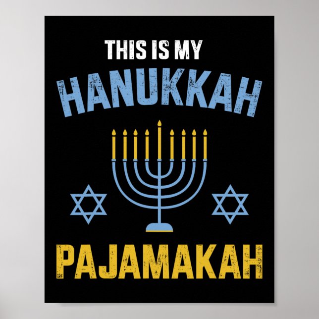 Detta är min Hanukkah Pajamakah för judisk jul Poster (Framsidan)