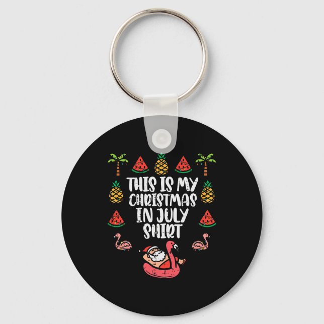 Detta Är Min Jul I Juli Tröja Rolig Xmas Män  Nyckelring (Framsida)