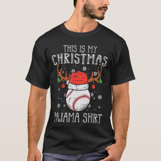Detta är min jul pyjamas baseball jul sport g t shirt
