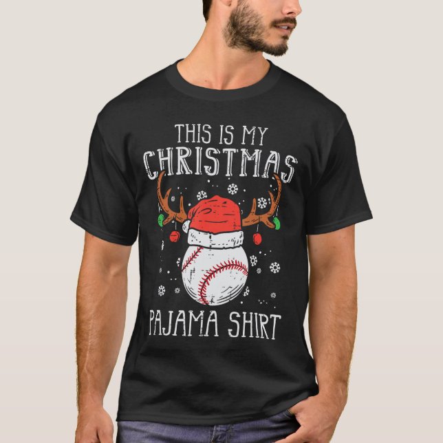 Detta är min jul pyjamas baseball jul sport g t shirt (Framsida)