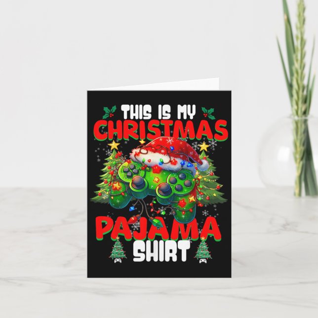 Detta Är Min Jul Pyjamas Datorspel Gamer Pojkar  Kort (Framsida)