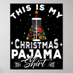 Detta Är Min Jul Pyjamas Discgolfspelare Dum Poster