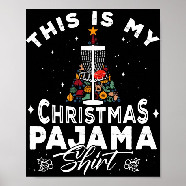 Detta Är Min Jul Pyjamas Discgolfspelare Dum Poster (Framsidan)