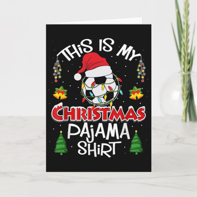 Detta Är Min Jul Pyjamas Fotbollsspelare Jul Kort (Framsida)