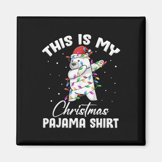 Detta Är Min Jul Pyjamas Isbjörn Roligt Kvinnor M Magnet (Framsidan)