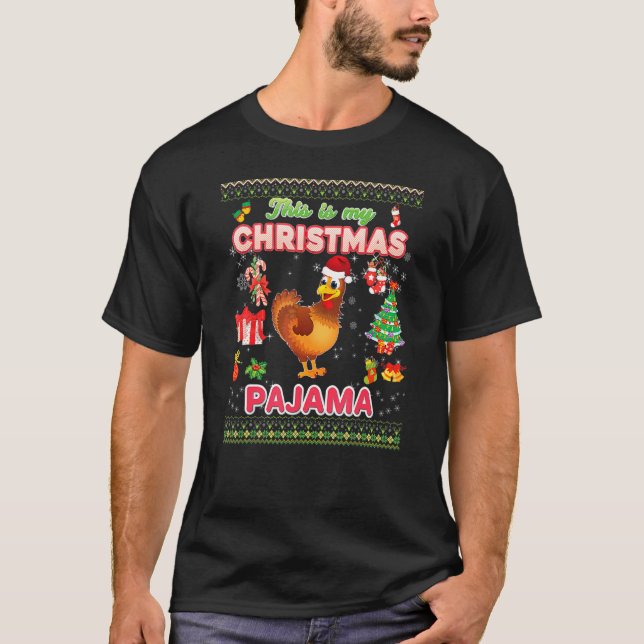 Detta Är Min Jul Pyjamas  Kyckling Fula Tröja  (Framsida)