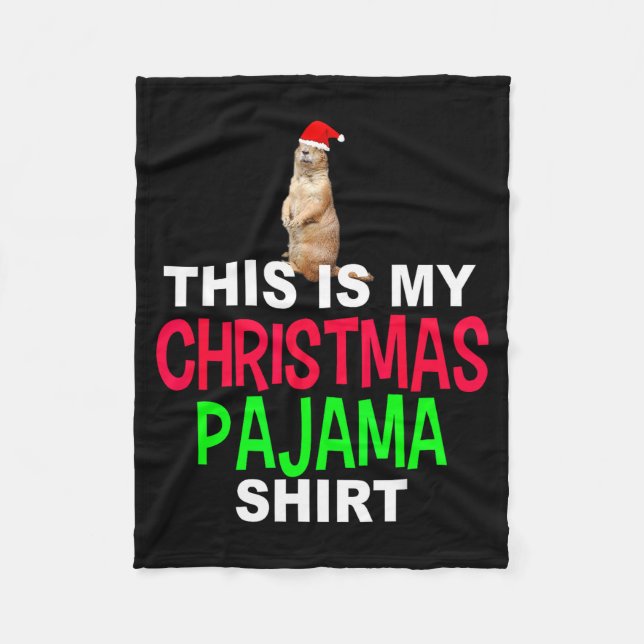 Detta Är Min Jul Pyjamas Murgrävling Jul T-Shirt Fleecefilt (Framsidan)