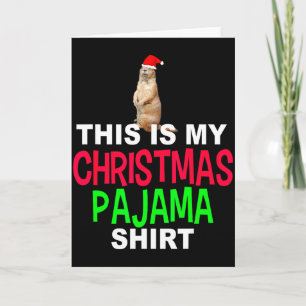 Detta Är Min Jul Pyjamas Murgrävling Jul T-Shirt Kort