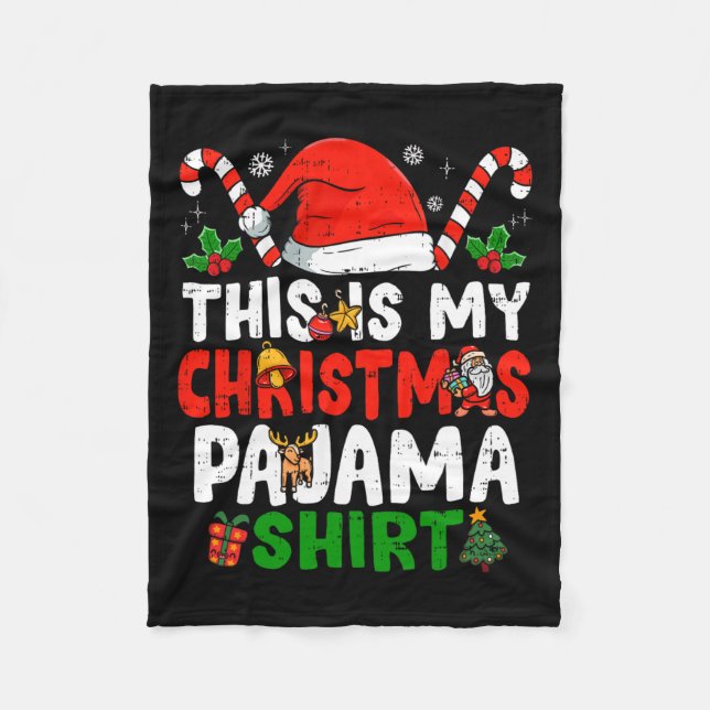 Detta Är Min Jul Pyjamas Rolig Jul  Fleecefilt (Framsidan)