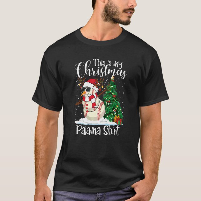 Detta Är Min Jul Pyjamas Tröja Baseboll Jul Sn (Framsida)