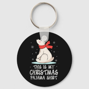 Detta Är Min Jul Pyjamas Tröja Isbjörn Rolig Nyckelring