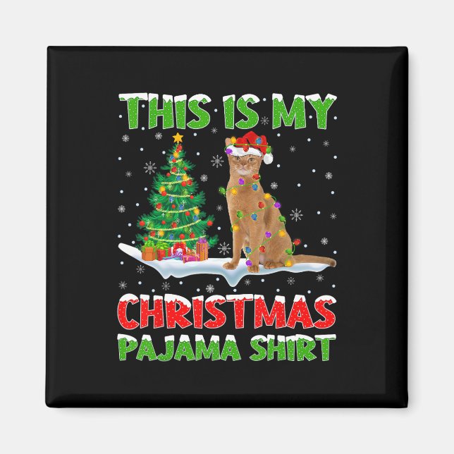 Detta Är Min Jul Pyjamas Tröja Jul  Magnet (Framsidan)