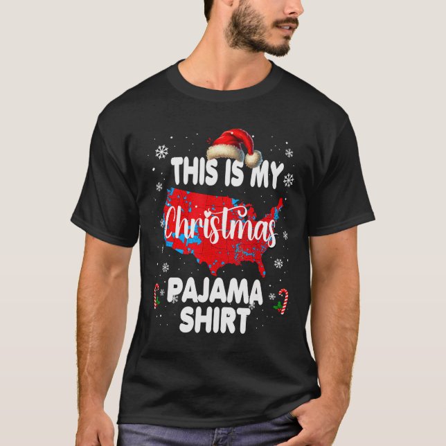 Detta Är Min Jul Pyjamas Tröja Röd Val Karta (Framsida)