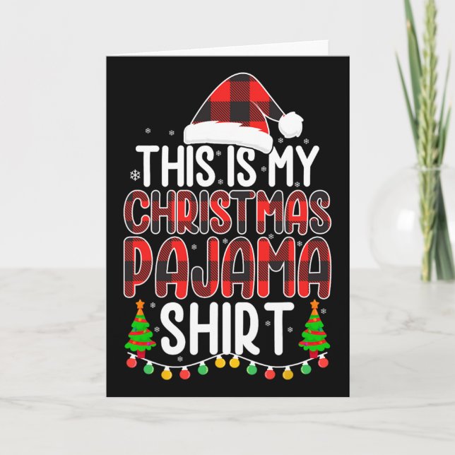 Detta Är Min Jul Pyjamas Tröja Rolig Hatt Jul P Kort (Framsida)