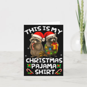 Detta Är Min Jul Pyjamas Tröja Rolig Raccon Tomte Kort