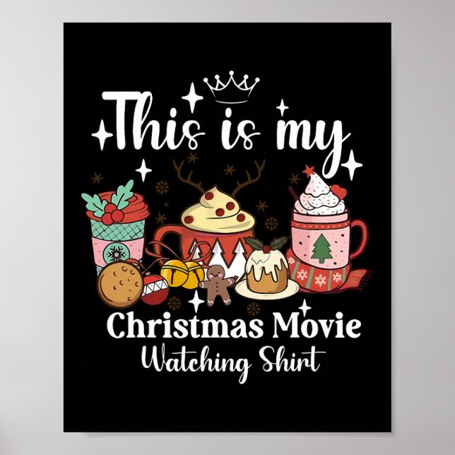 Detta Är Min Julfilms T-shirt För Familjen Poster (Framsidan)