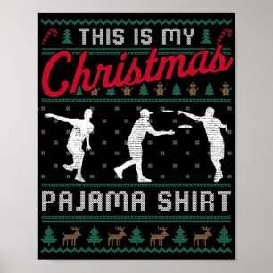 Detta Är Min Julpyjamas Disc Golf Fula Tröja Poster