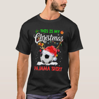 Detta Är Min Julpyjamas Fotboll Ren Jultomte T Shirt