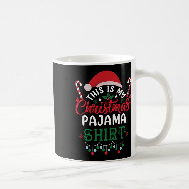 Detta är min julpyjamas roliga jul 1  kaffemugg (Höger)