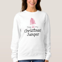 Detta är min jultröja Rosa Träd Sweatshirt