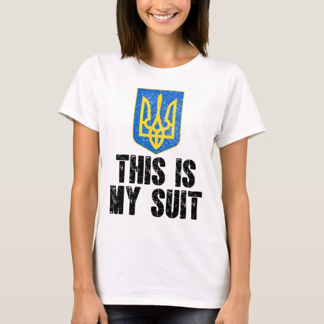 Detta Är Min Kostym Stöd Ukraina Trident Ukrainsk  T Shirt (Framsida)