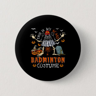Detta är min läskiga badminton-kostym Halloween Sk Knapp