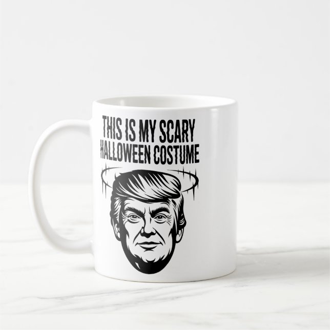 Detta är min läskiga Halloween-kostym Rollig Trump Kaffemugg (Vänster)
