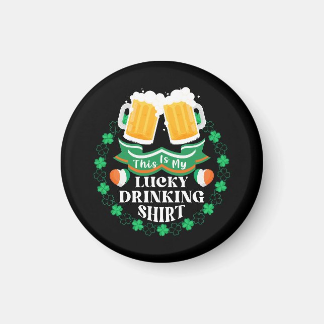 Detta är min Lucky Drinking Beer St. Patrick's Day Magnet (Framsidan)