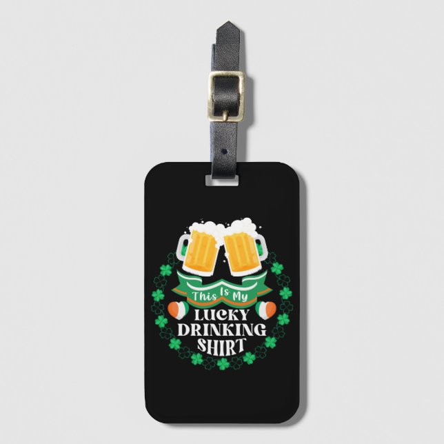 Detta är min lyckliga drickande öl St. Patrick's D Bagagebricka (Framsida vertikal)