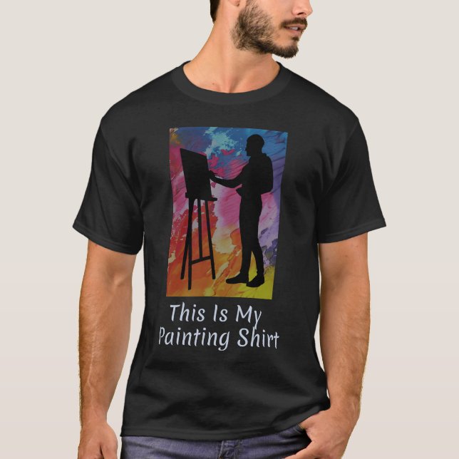 Detta är min målning  visar en konstnär på e retro t shirt (Framsida)